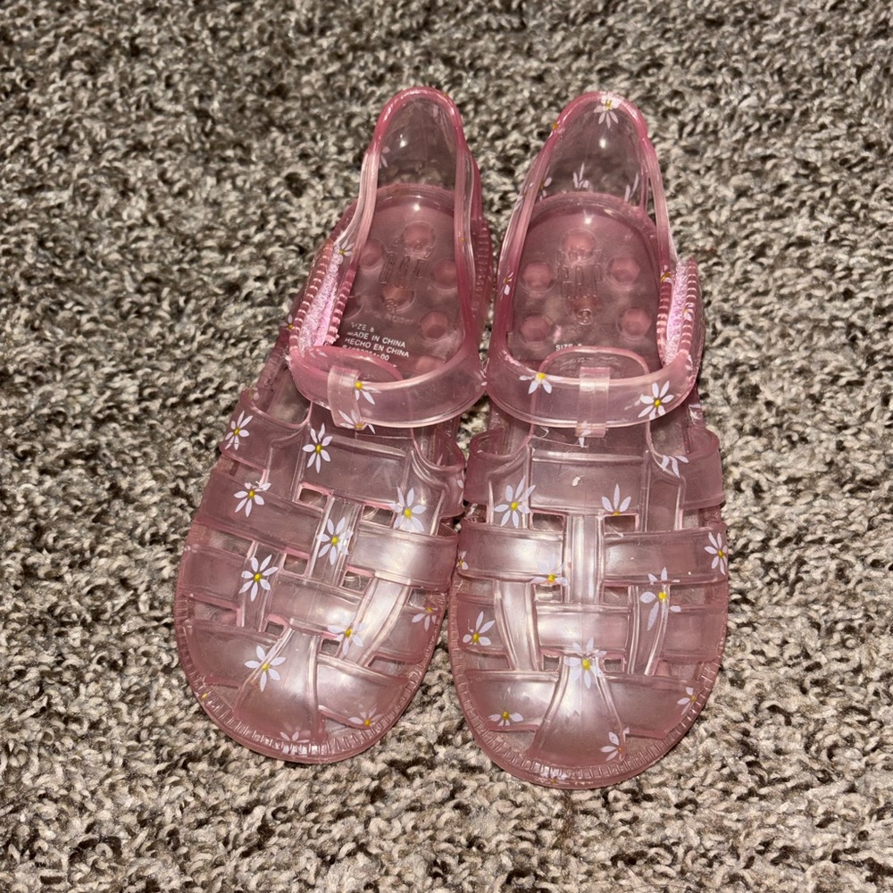Pink Jelly Floral Kids Sandals
